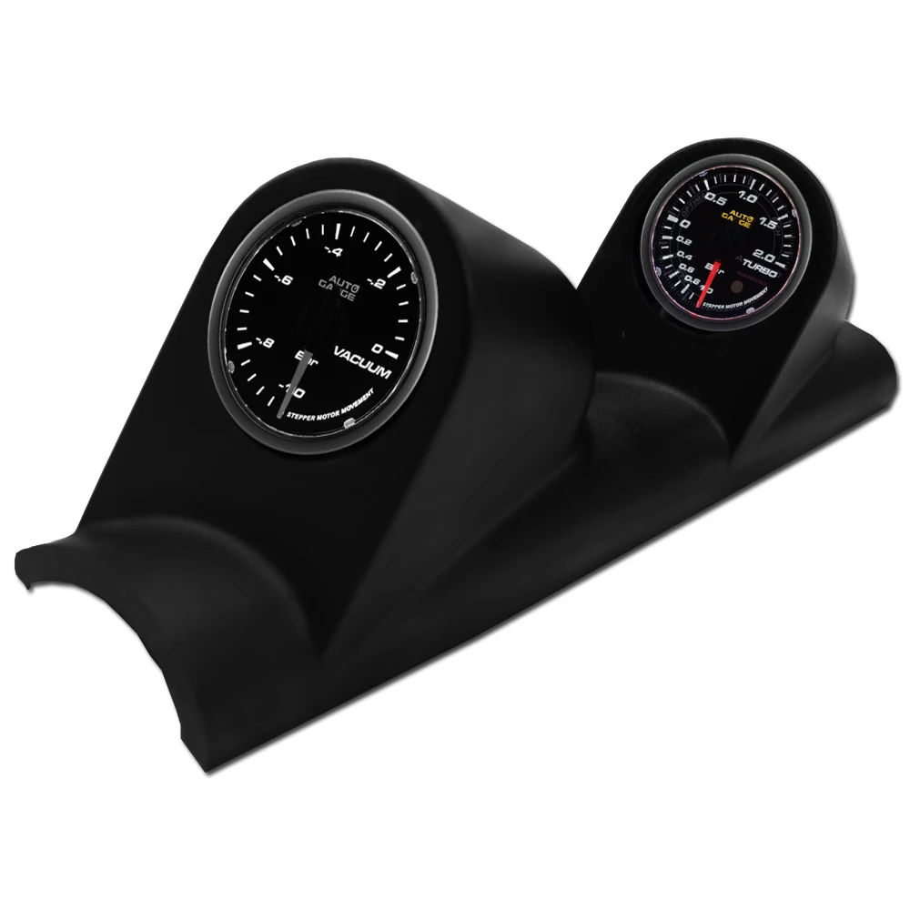 

60Mm car black A-pillar double gauge