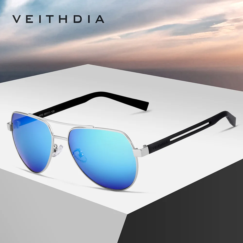 

VEITHDIA брендовые поляризационные солнцезащитные очки-пилоты UV400, женские очки с покрытием из нержавеющей стали, модные мужские солнцезащитные очки 2800