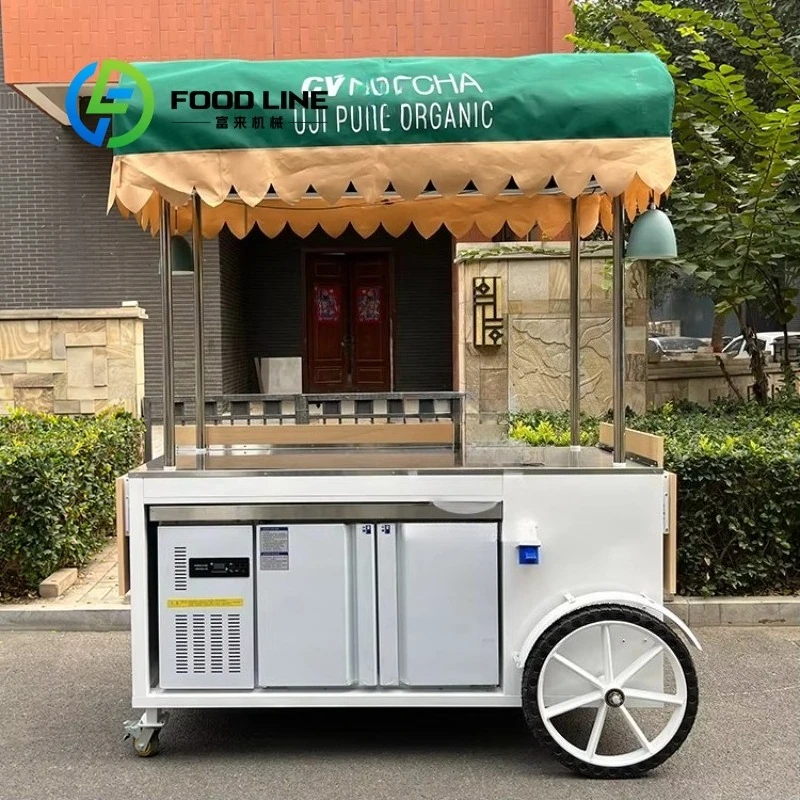Customized Digital Operation Mobile Ice Cream Van Popsicle Vending Cart Commercial Street Outdoor Snack Retail