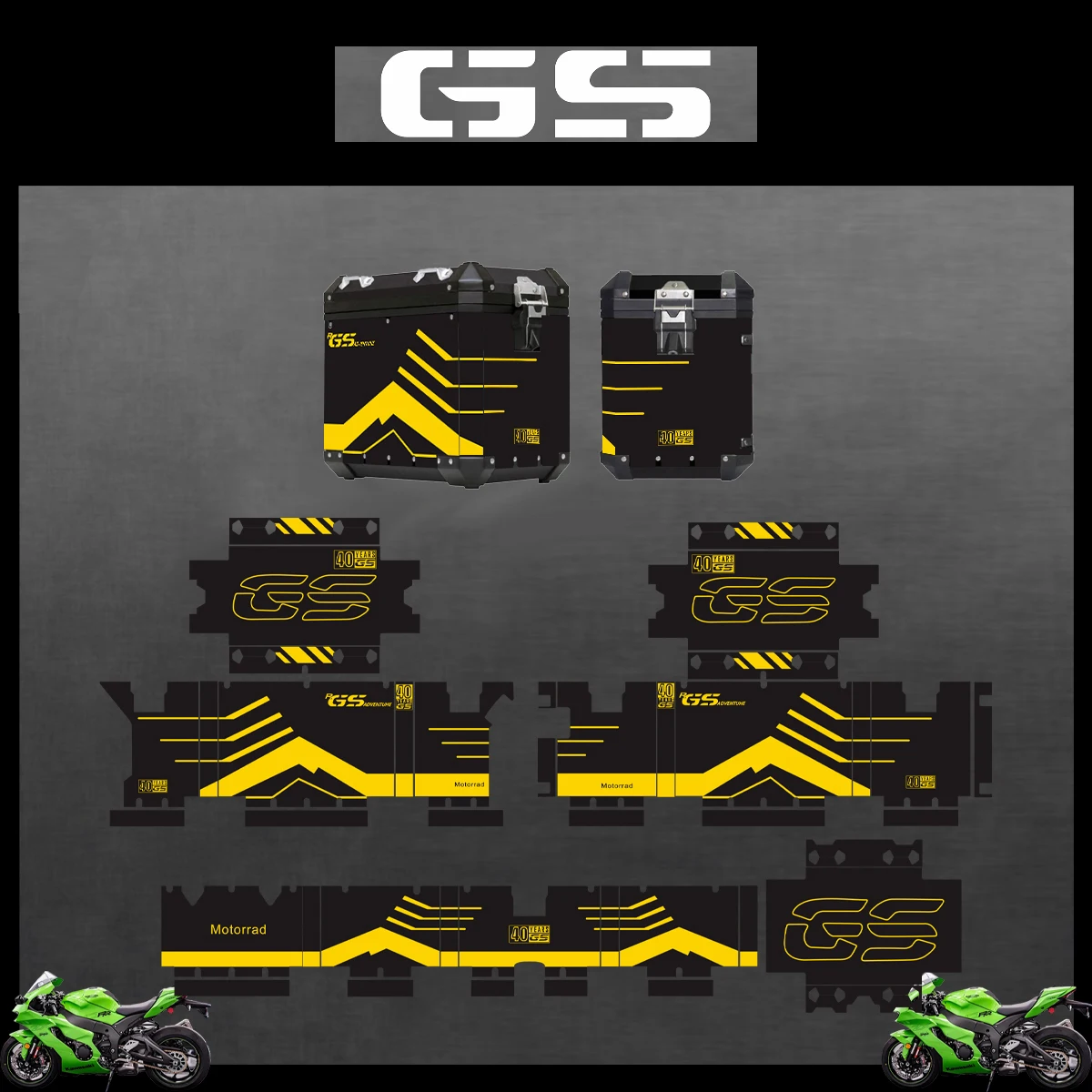 For BMW R1250GS R1200GS F850GS F750GS Adventure Reflective Sticker Protector Set Decorative sticker Aluminum BOX