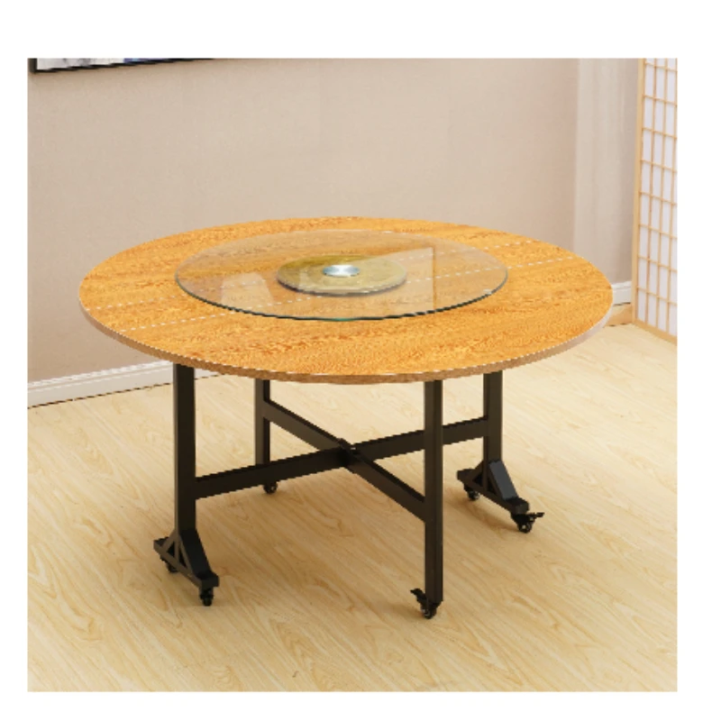 Multifunctional 8-10 People Dining Tables and Chairs Set Home Dining Table Hotel Simple Large round Desktop Foldable round Table