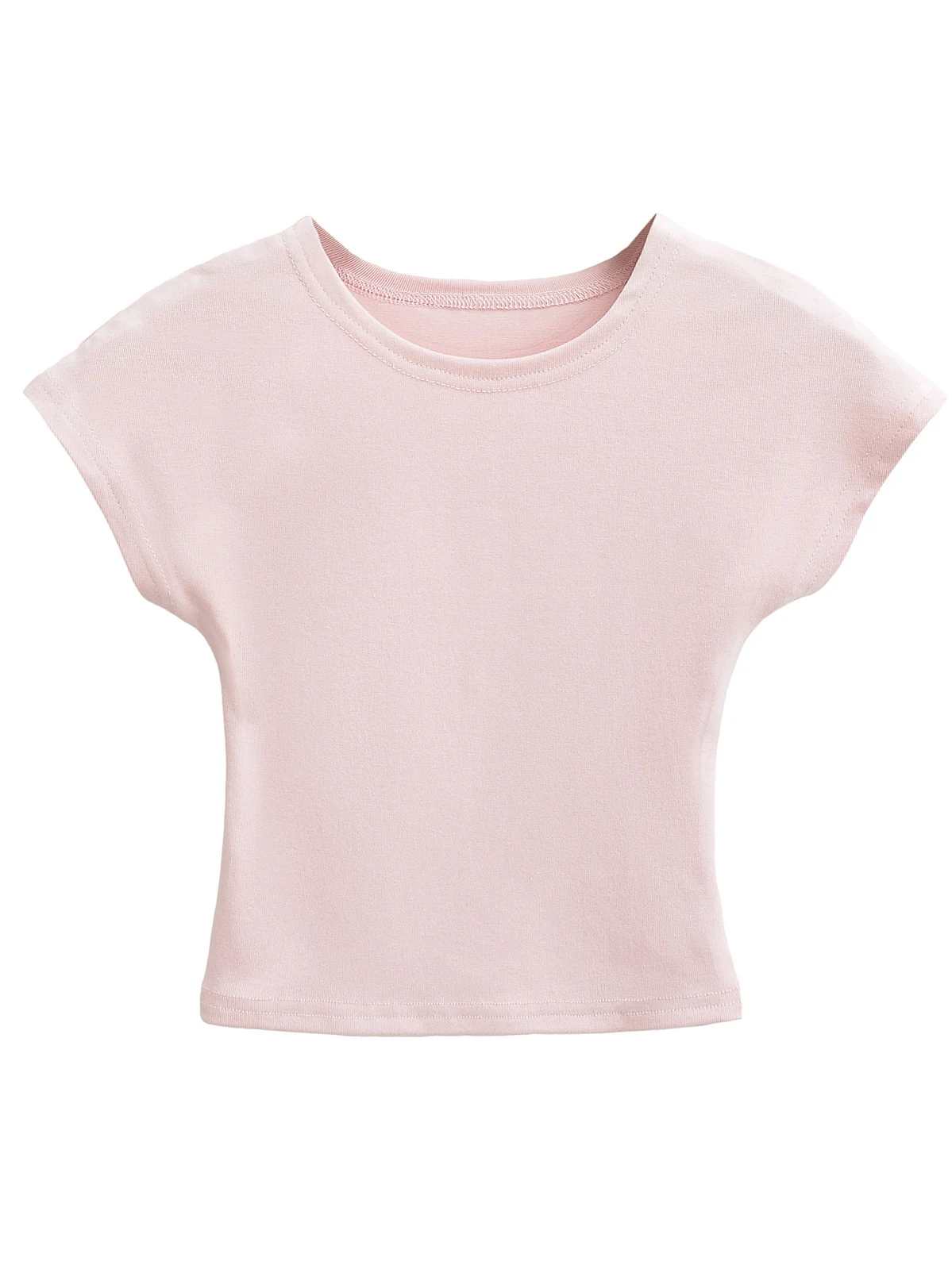 

Slim Fit ort Sve round Ne T-irt Women's Pure Color American Hot Girl Sle Top Base irt Summer Faion Casual Wear