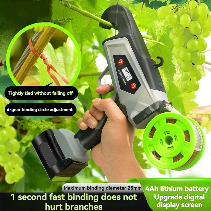 

16.8V Electric Branch Binding Machine Multifunctional Vegetables Tomato Grape Vines Tying Tool Rechargeable Plants Stem Strapper