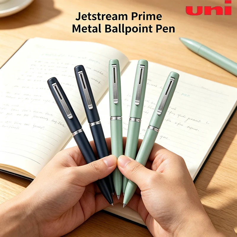 Uni Jetstream Prime Luxury Ballpoint Pen 0.5mm 3 Color Lite Touch Oil Ink Quick Dry Precision Smooth Writing Work Study Supplies