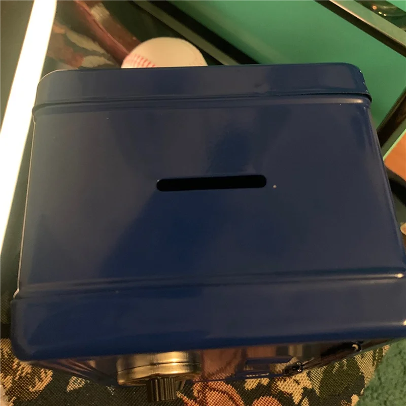 2X Kotak Aman Organizer Meja Besi Kotak Dekoratif Celengan Logam Mini Kabinet Kotak Penyimpanan Uang Kotak Penyimpanan Hitam-ABJU