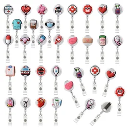 1pc Retractable Keychain Badge Reels Lanyards Id Name Badge Holder Key Retractable Hospital Nurse Accessories for Boys and Girls
