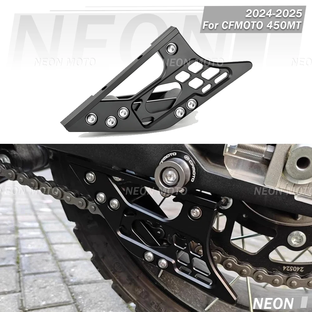 MT450 2024 2025 Motorcycle CNC Chain Swingarm Guide Slider Roller Guard Chain Protect Cover Accessories For CFMOTO 450MT