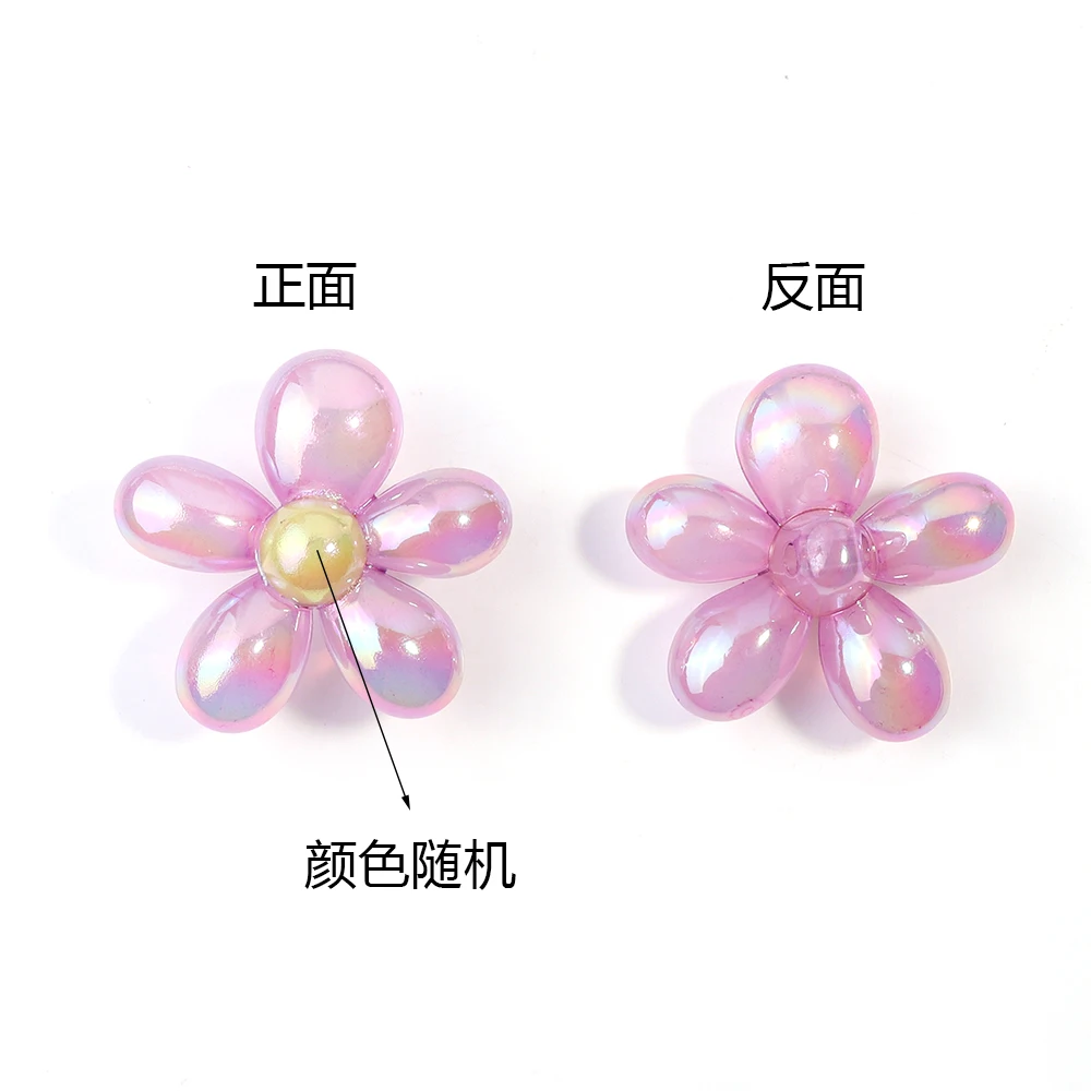 5-10 pezzi acrilico colorato cinque petali fiore perline distanziatore perline sparse fai da te fatti a mano collana orecchini perline accessori materiali