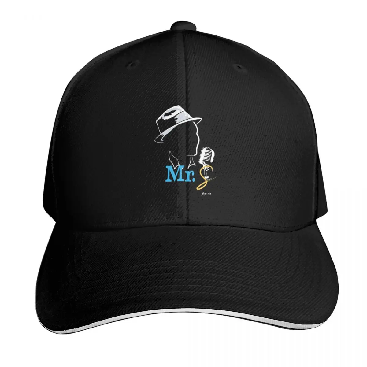 Sinatra Mr. S The Voice Design Fitted Scoop Baseball Cap Vintage Retro Embroidered Lightweight Packable Gift for Him Her