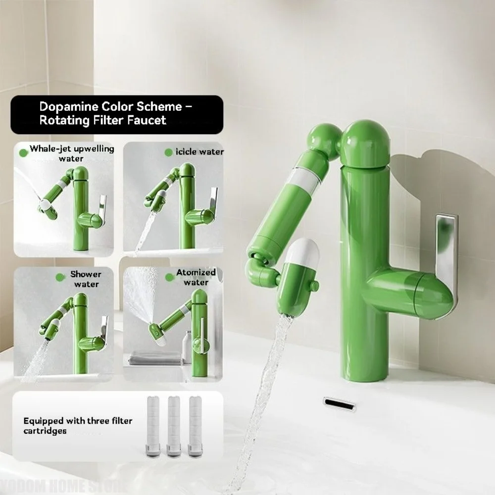 Dopamine Faucet Faucet Cactus Washbasin Multifunctional Hot and Cold Bathroom Basin Faucet Stretchable