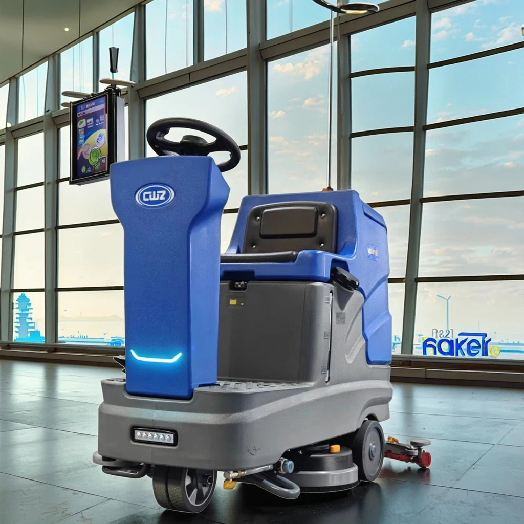 

High Efficiency Ride On Electric Floor Scrubber/Cleaner New Condition Sweeper With Core Brush Components Used