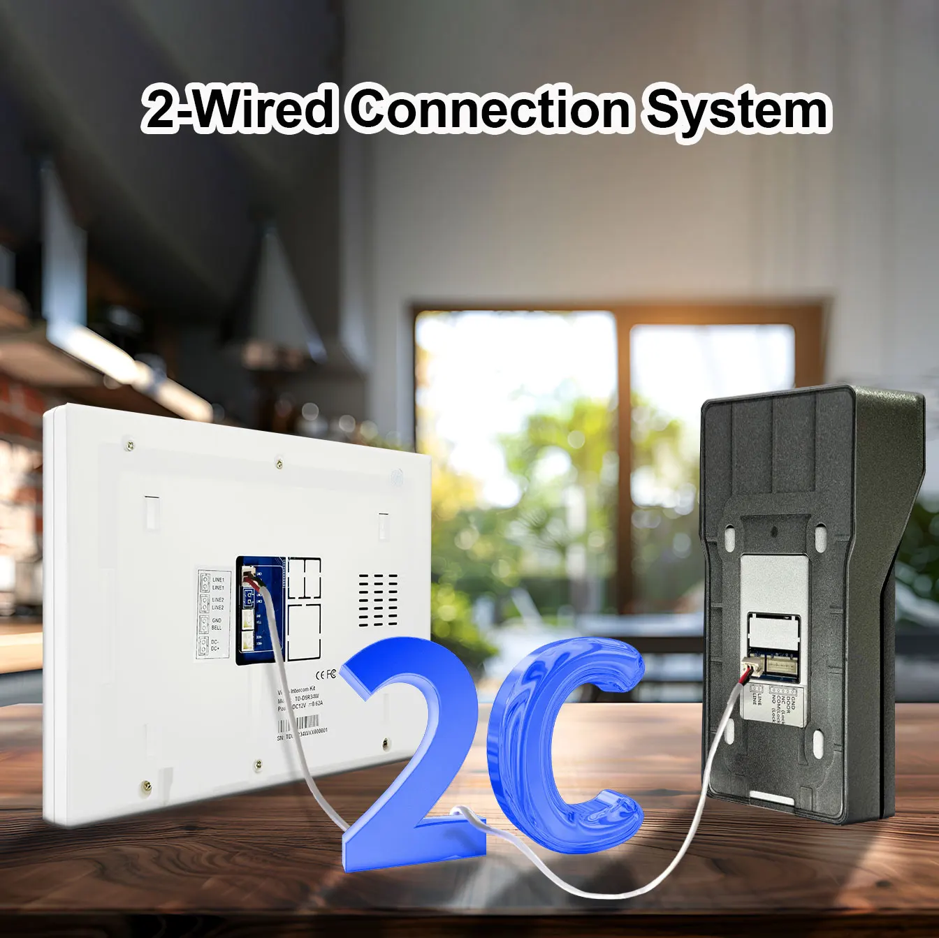 ANJIELO 2-wire Doorbell Video Intercom System for Home Security 1080P Tuya Smart Video Door Phone Remote Control Unlock IC Card