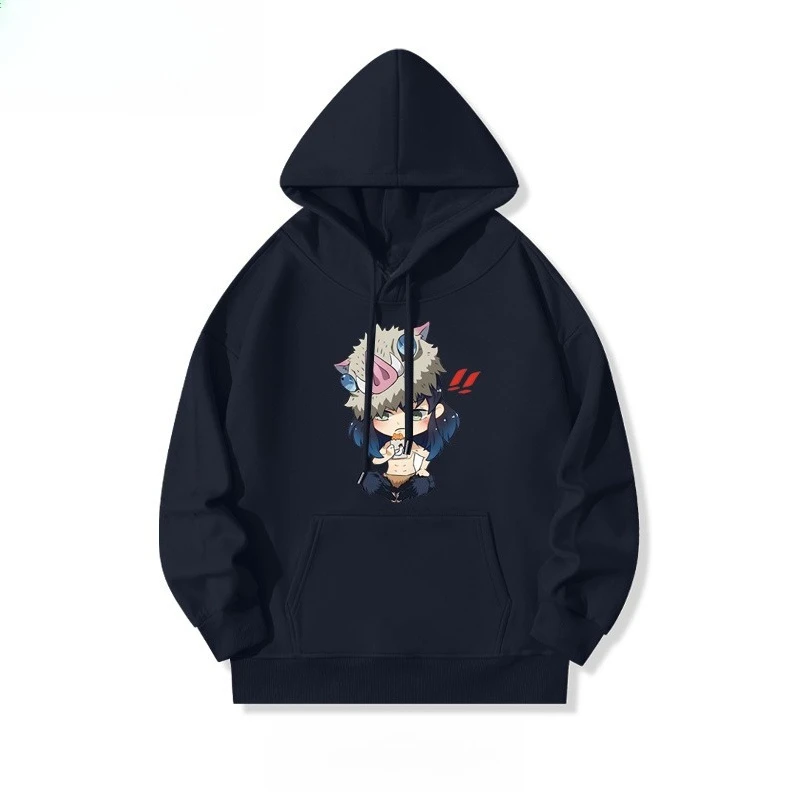 Ghost Destroyer Blade Mouth Ping Yizuke Printed Men's and Women's Autumn and Winter Hoodies Loose Large Size Warm Top