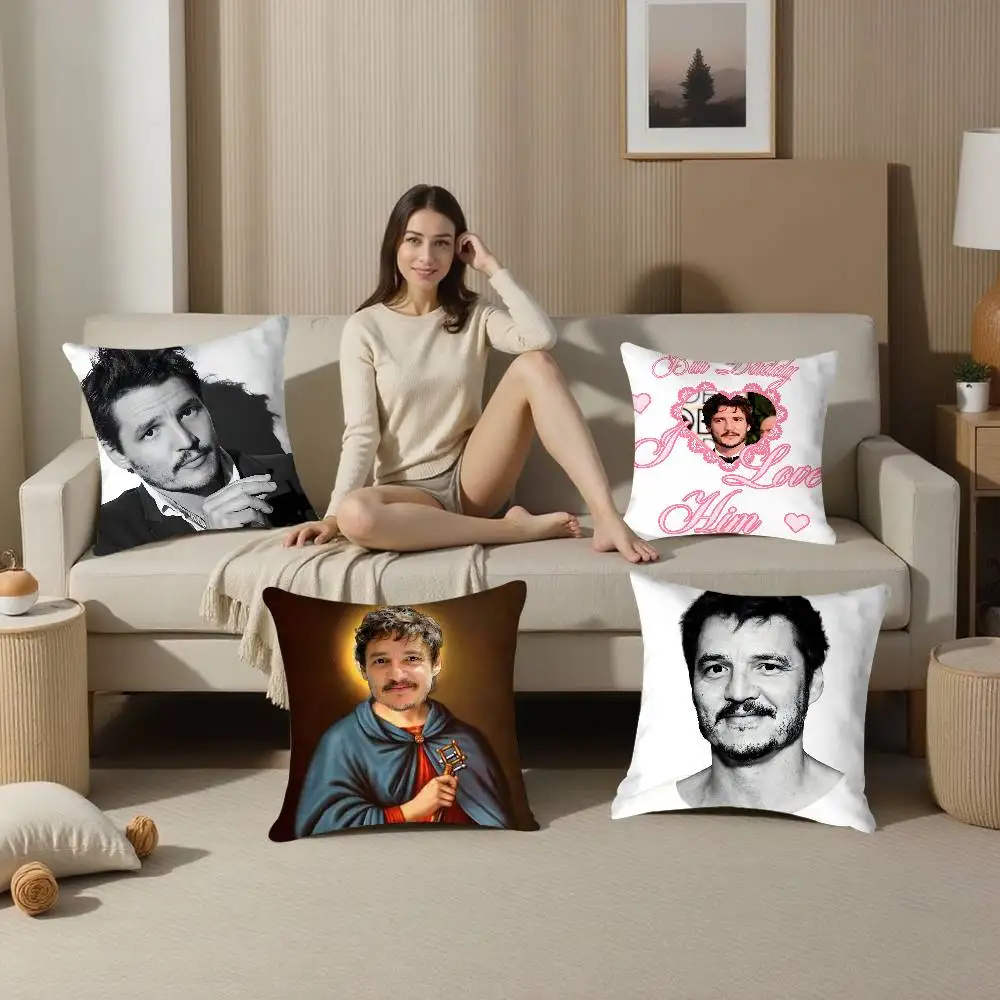 Pedro Pascal Daddy Vinage Pillow Case Plush Fabric Soft  Pillowcase Double Sided Print Cushion Cover Household Gifts