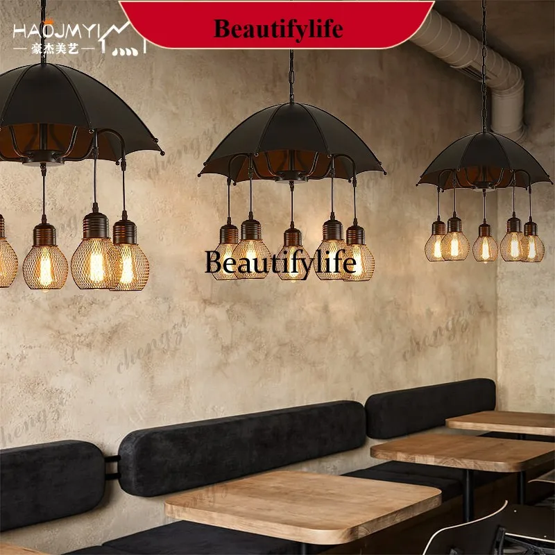 M138 American retro wrought iron chandelier creative personality industrial style bar restaurant