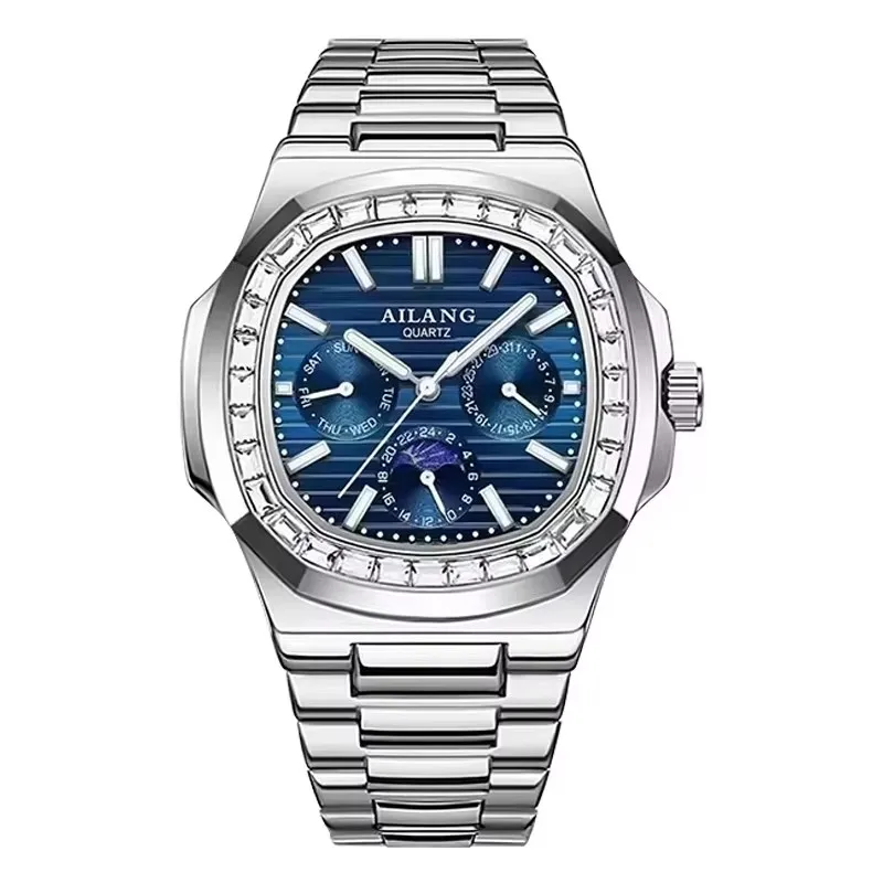 

2026 new Istro Ren - Men's square waterproof quartz watch, Shouus timepiece, date clock, luxury watch, top brand