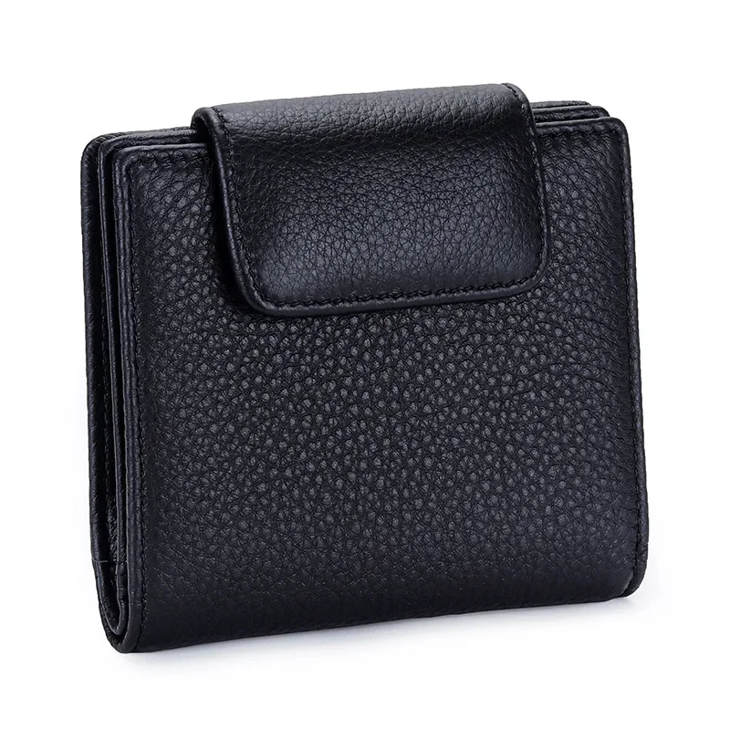 Womens Wallet Small Compact Bifold Genuine Leather Fashion Wallet Ladies Coin Purse with Zipper Pocket Soft Leather Clutch Bag