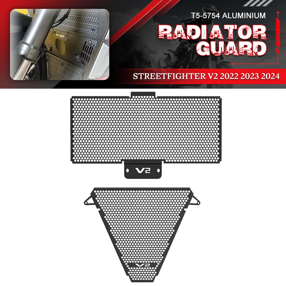 

Motorcycle Accessories Radiator Grille Guard Engine Cooler Tank Cover Bezel Cooler protect FOR Ducati Streetfighter V2 2022-2023