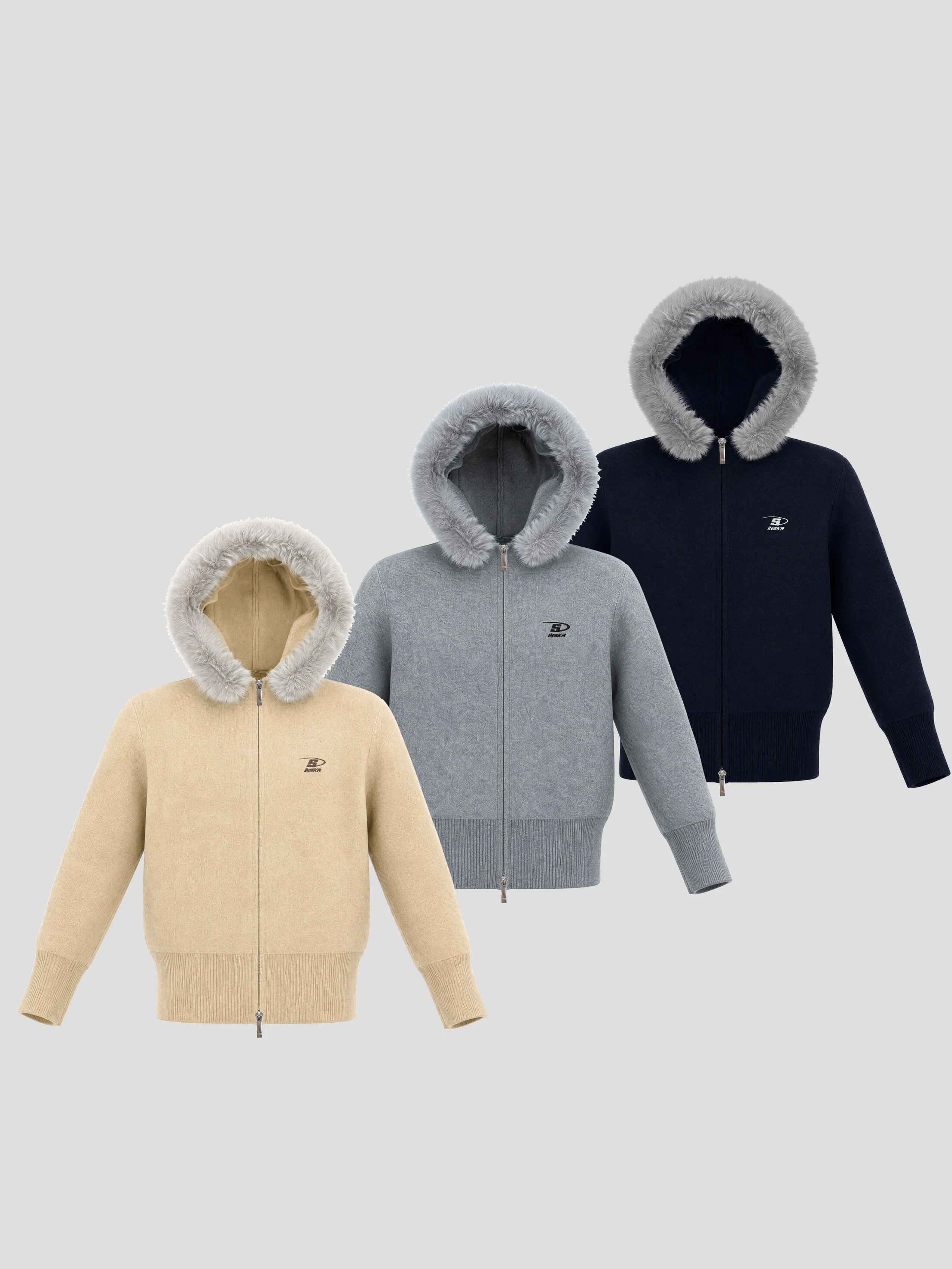 Insstudios American Retro Hooded Knitted Cardigan Sweater Warmth Collar Autumn Winter Casual Loose Fit Couples Knitwear
