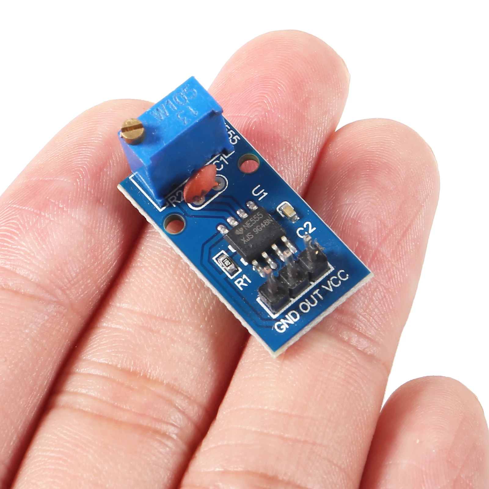 2Pcs DC 5V 12V NE555 Adjustable Resistance Frequency Pulse Generator Module Single Channel Output Generators for Arduino