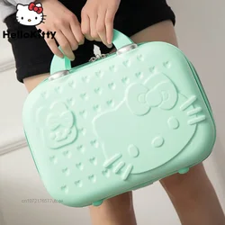 Sanrio Hallo Kitty Süße Nette Cartoon Kosmetische Fällen Mode Frauen 14 Zoll Make-Up Boxen Tragbare Große Kapazität Lagerung Taschen