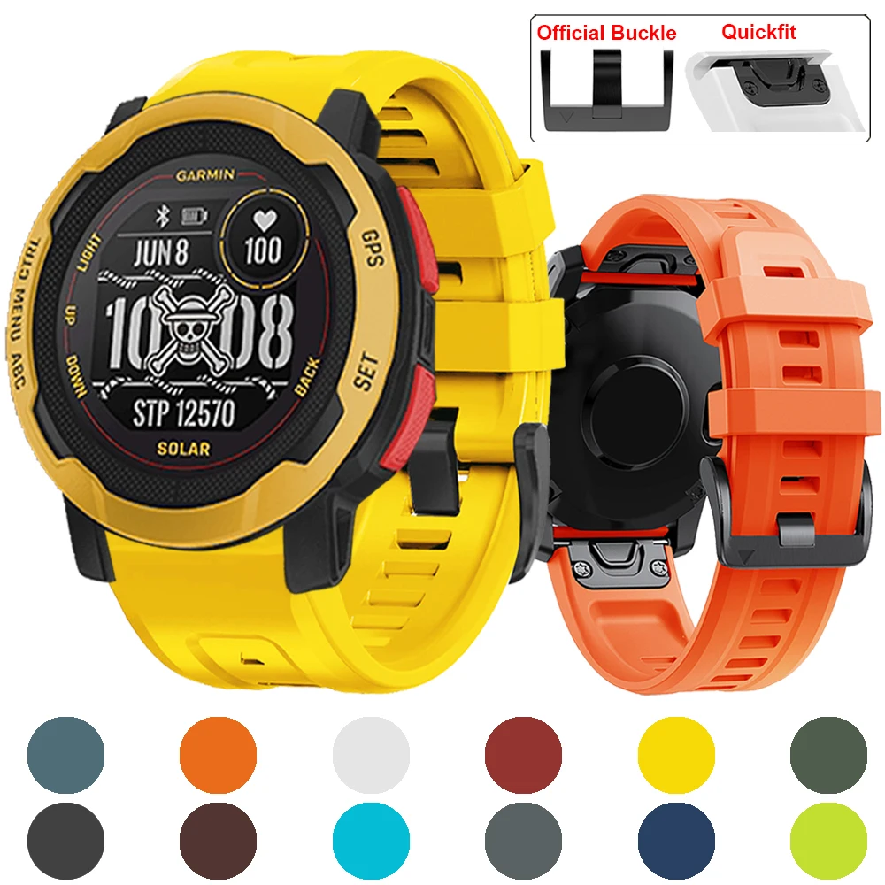 QuickFit 22mm 26mm Strap For Garmin Quatix 7X 6 5 Solar Band instinct 2 MARQ/Epix/Enduro Smartwatch Sports Silicone Bracelet 1:1