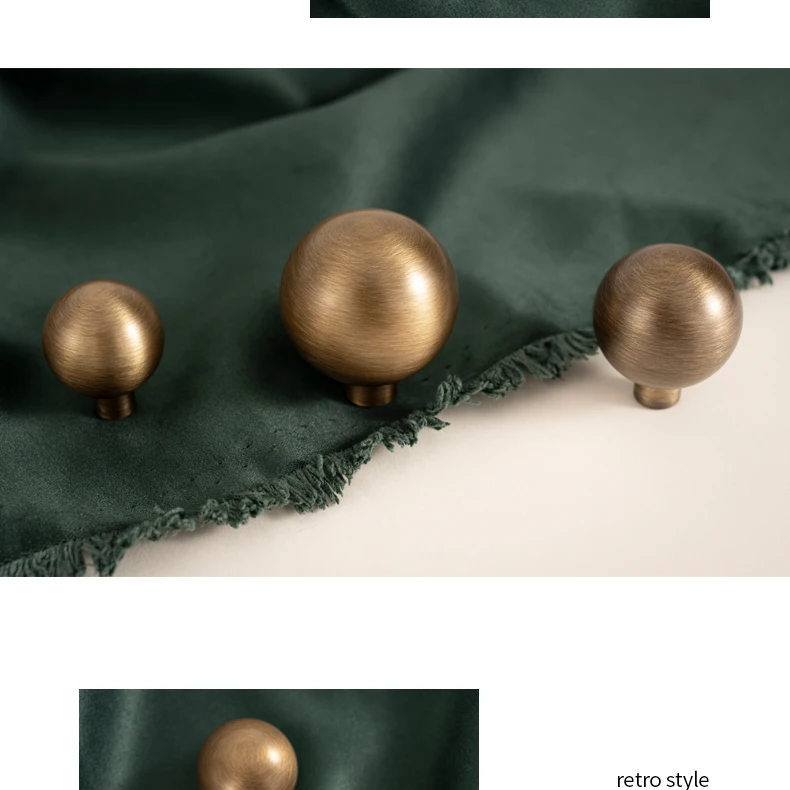 Round antique brushed brass cabinet knob — supplier illustration 18