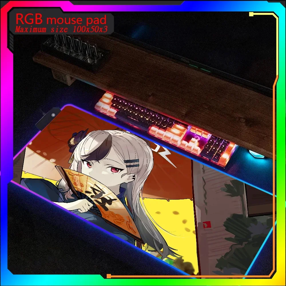 

Azur Lane Onikata Kayoko Rgb Mouse Pad size Xxl Steelseries Laptop Mat Gaming Backlit Keyboard HD printingGame Deskpad Mause pad