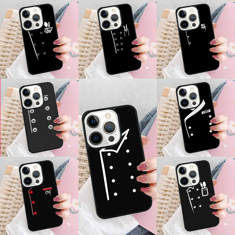 Chef's Uniform Jacket Chef Dad Soft Phone Case Cover for iPhone 16 Promax 15 Pro 13 14 Plus 11 12 Mini XR XS MAX Coque