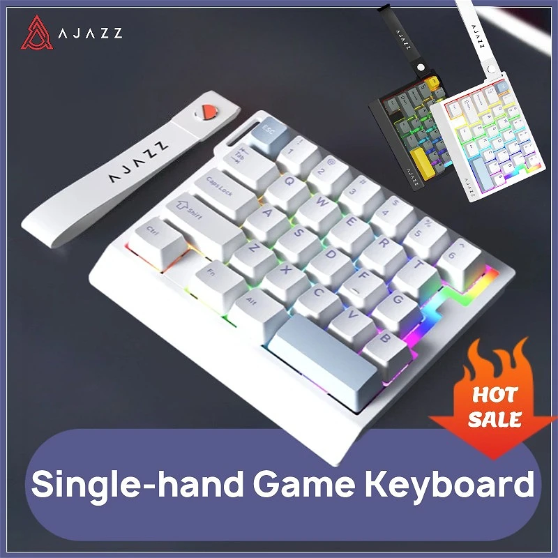 

AJAZZ AK029 Игровая клавиатура для левой руки, Проводная одноручная мини-клавиатура, 29 клавиш, Механическая клавиатура с магнитной осью, 8000 Гц, RGB