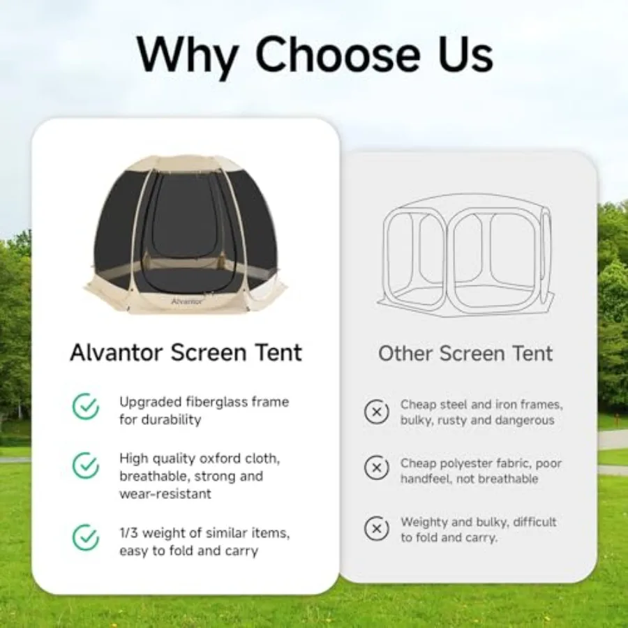 Pop Up Screen House Tent for Patio Backyard Camping: Polyester Mesh Fabric, Gray/Black, Instant Setup with Mosquito Netting UPF