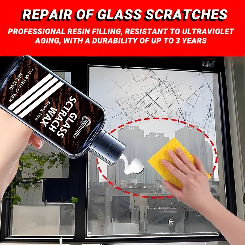 إصلاح خدش زجاج السيارة لمدة 30 ثانية - المواد النانوية مقاومة للأشعة فوق البنفسجية ومقاومة للحرارة، والصيغة المتقدمة تزيل الخدش #1