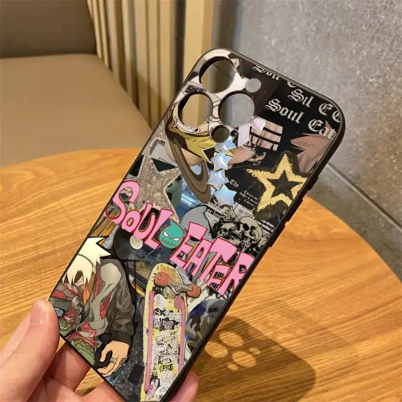 

S-Soul E-Eater Anime Phone Case For IPhone16 15 14 13 12 Mini 11 Pro XS Max X XR SE5 6 7 8 Plus Soft Silicone Cover