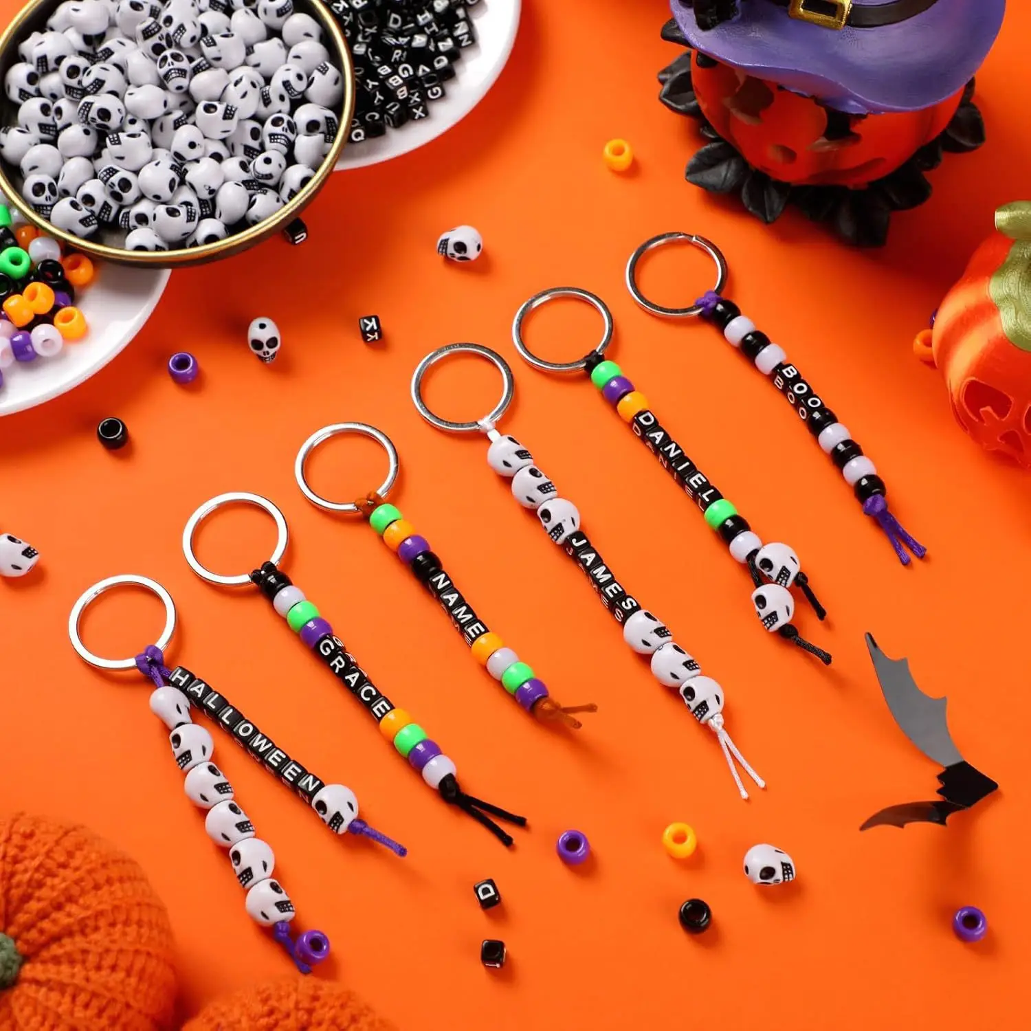 Adjustable Halloween Themed DIY Beads Keychain Kit