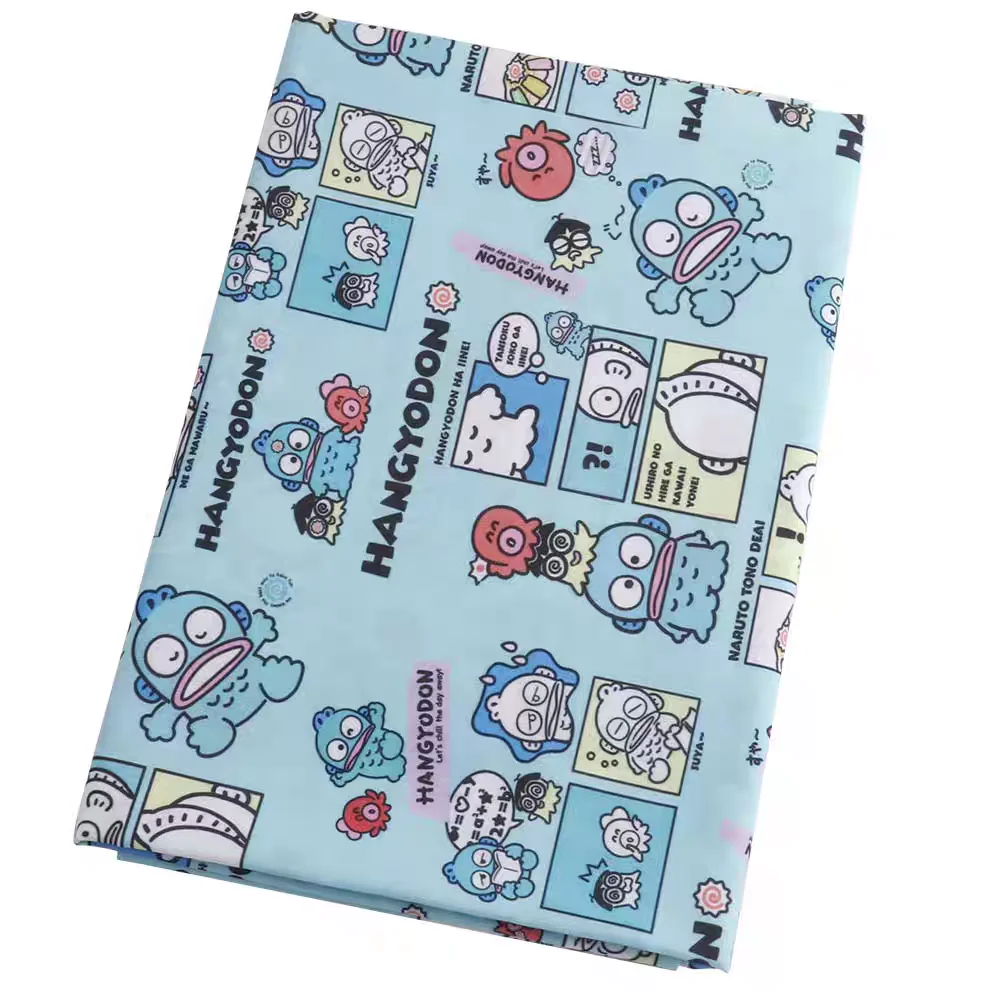 Sanrio Fish Hangyodon Polyester Cotton Fabric For Sew Clothes Dress Decor DIY Patchwork Quilting Material