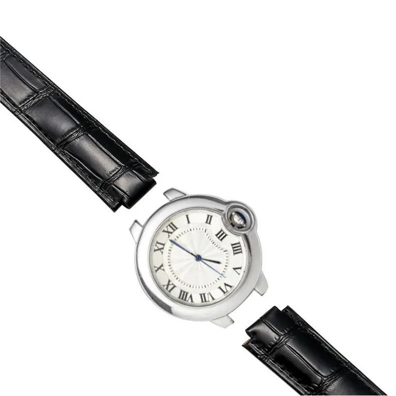 Genuine Leather Watch Strap for Cartier Blue Balloon Bracelet Replace Watch 14-8mm,16-8mm,18-11mm, 20-12mm, 22-14mm