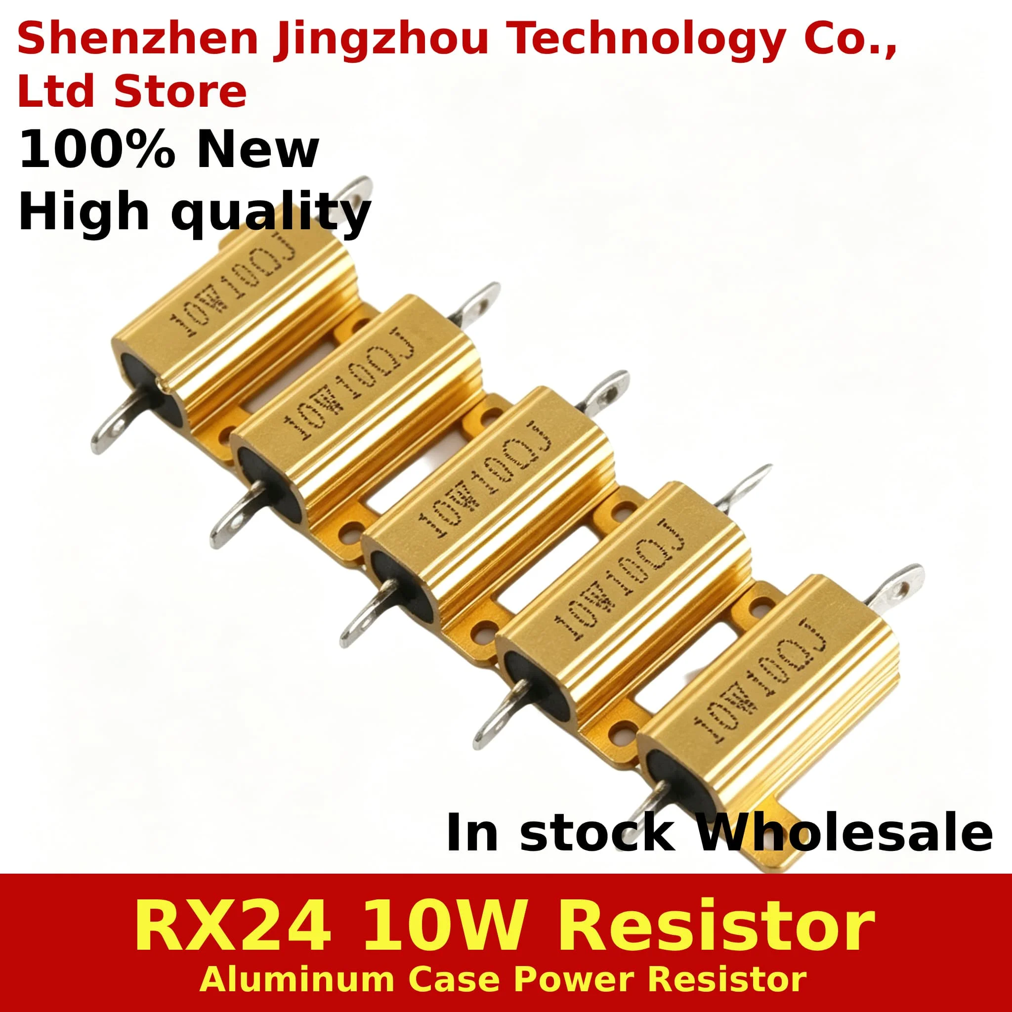 (1PCS) RX24 10W Aluminum Power Metal Shell Case Wirewound Resistor 0.01 ~ 30K 1 2 3 5 6 8 10 20 100 150 1K 10K ohm In Stock