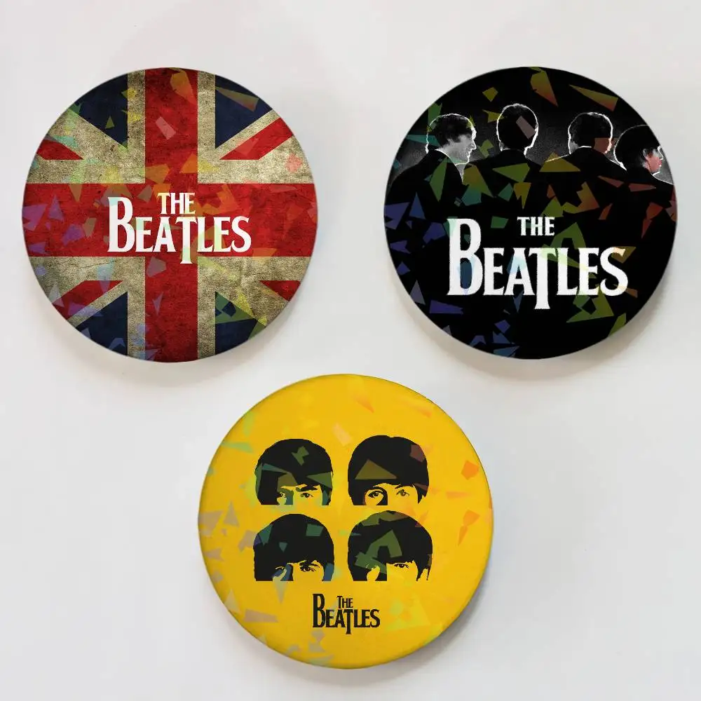 Retro Band The B-BeatLes Classic Round Badge Lapel Pins for Backpacks Briefcase Laser Brooch Clothes Gifts