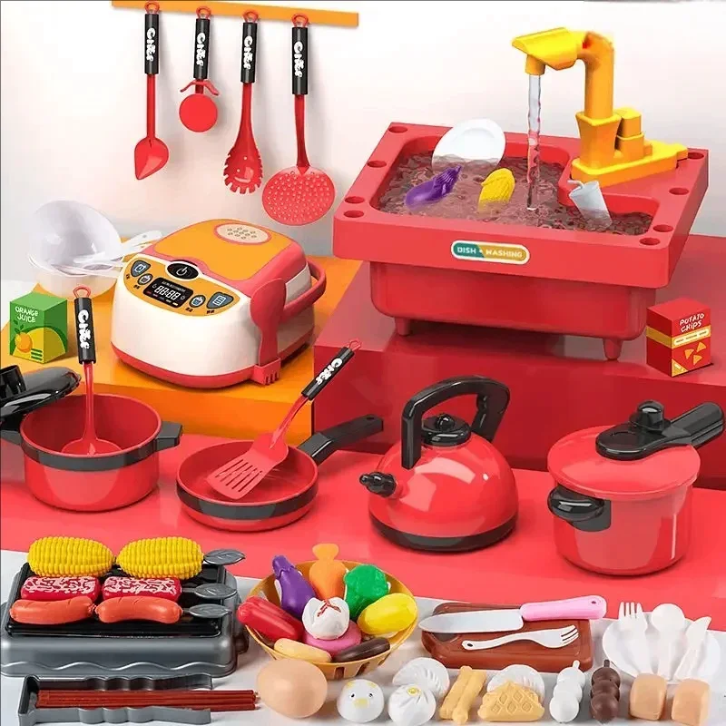 

Kitchen Toys Set Accessories Toddler Pots & Pans Cookware Playset Pretend Play Cooking Utensils Gifts Kids Girls & Boys