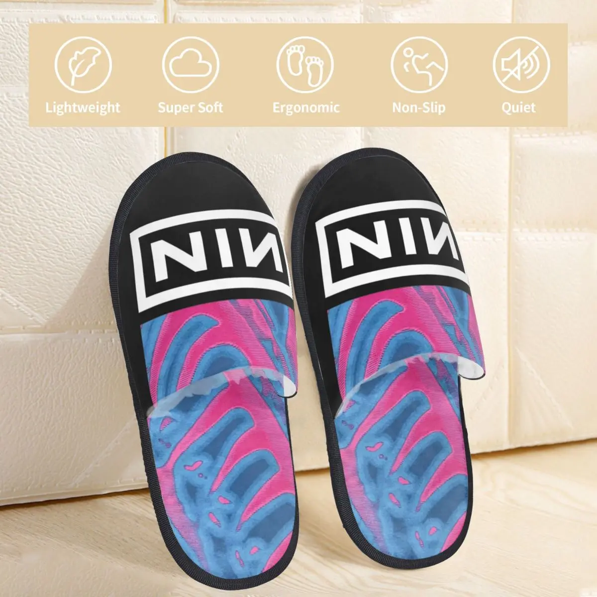 Rock Band Nine Inch Nails NIN Slippers for Woman Man Pretty Hate Machine House Shoes Soft SPA Slippers