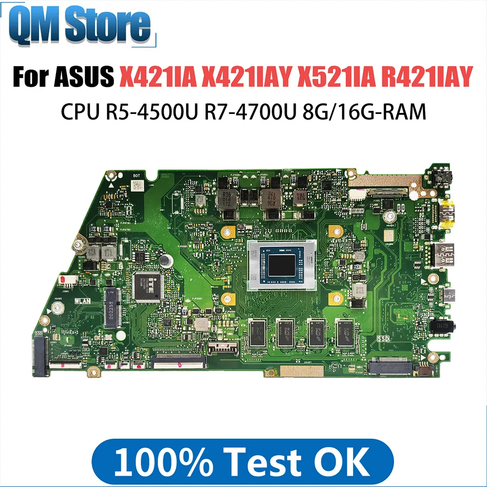 

X421IA Notebook Mainboard For ASUS Vivo Book X421IAY X521IA R421IAY Laptop Motherboard With CPU R5 4500U 8G RAM