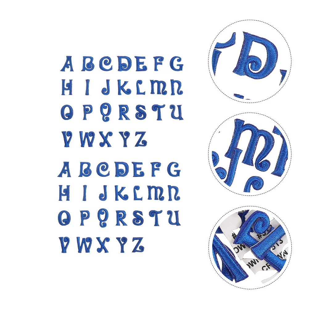 

52Pcs Alphabet Patches Embroidery Sticker Durable Safe Hot Glue Back for Clothes Shoes Hat Sewing Craft Gift Patches