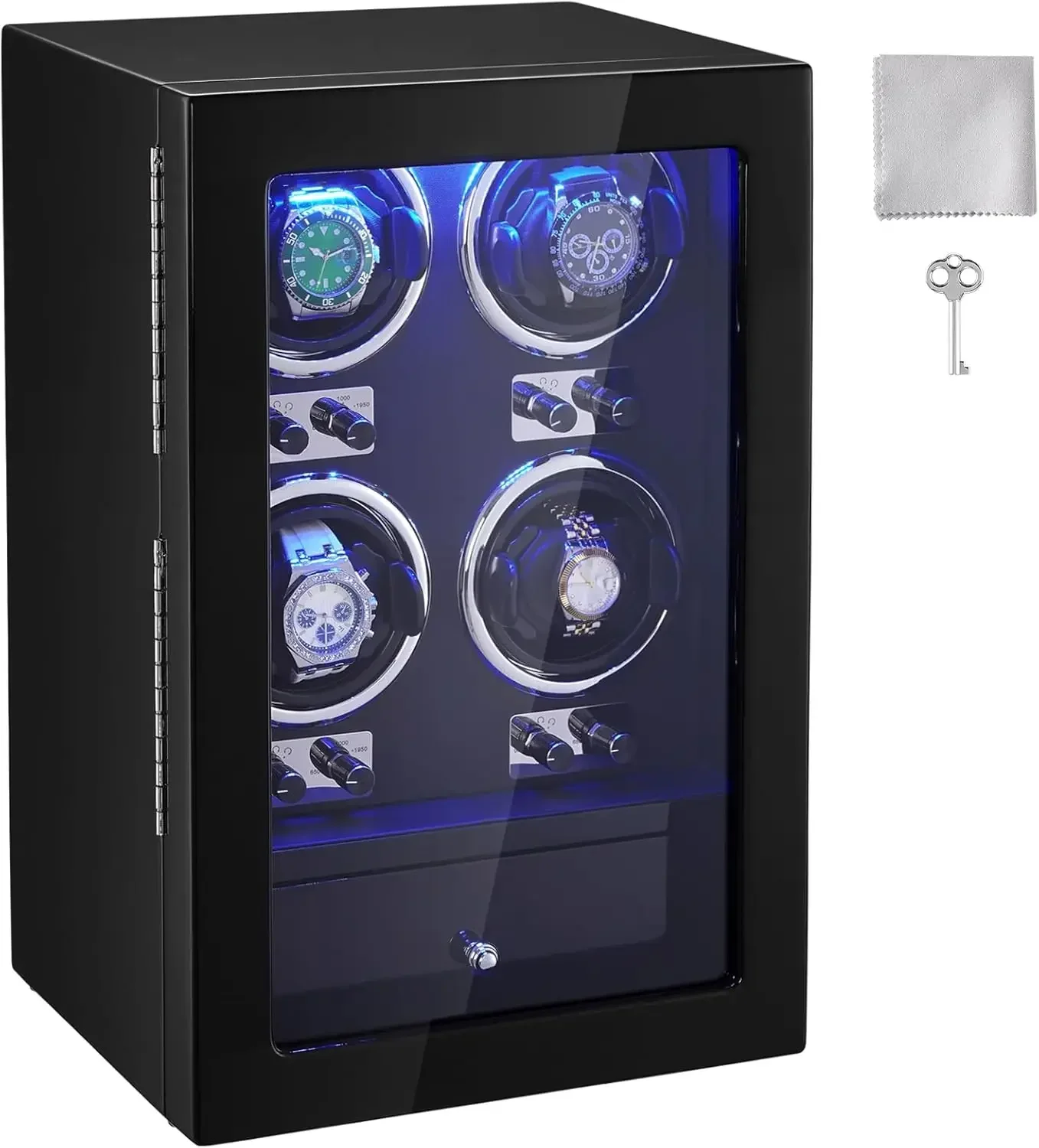 

Watch Winder, Watch Winder for 4 Men's and Women's Automatic Watches, with 4 Super Quiet Japanese Mabuchi Motors