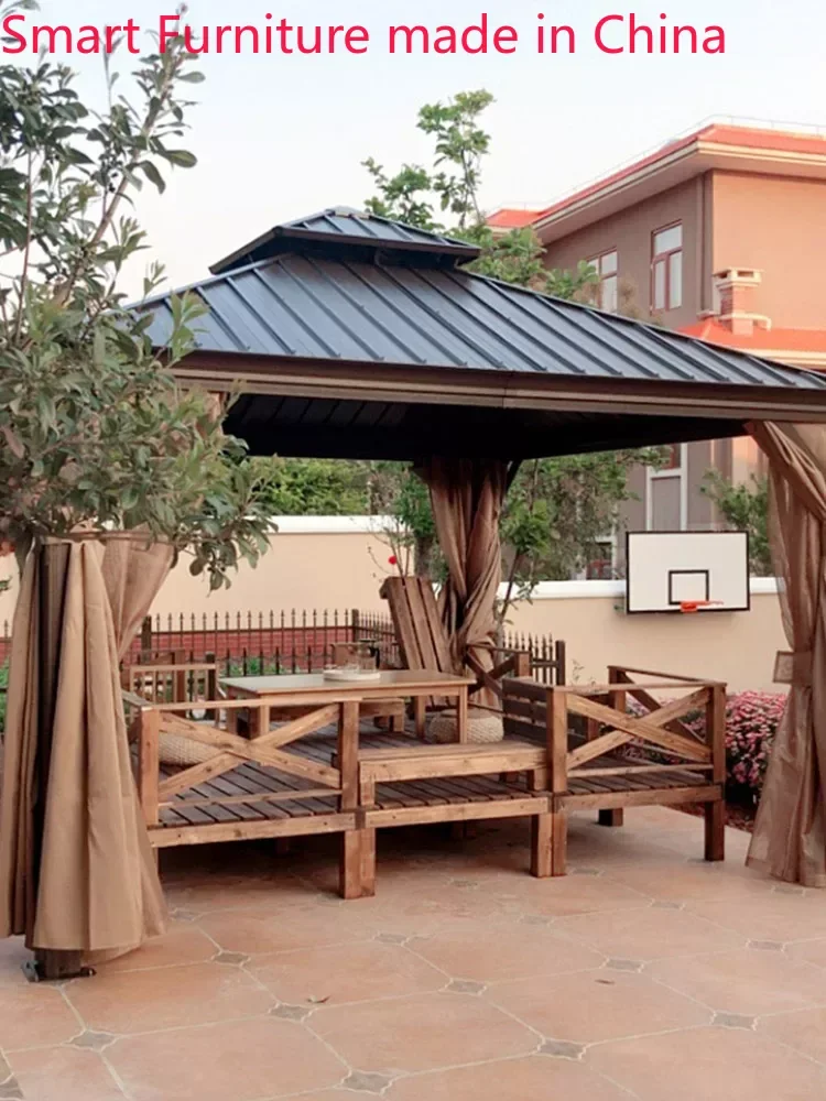 

Gazebo, outdoor courtyard garden, aluminum alloy pavilion, sun room, yard awning, mobile house, pergola, four-corner tent