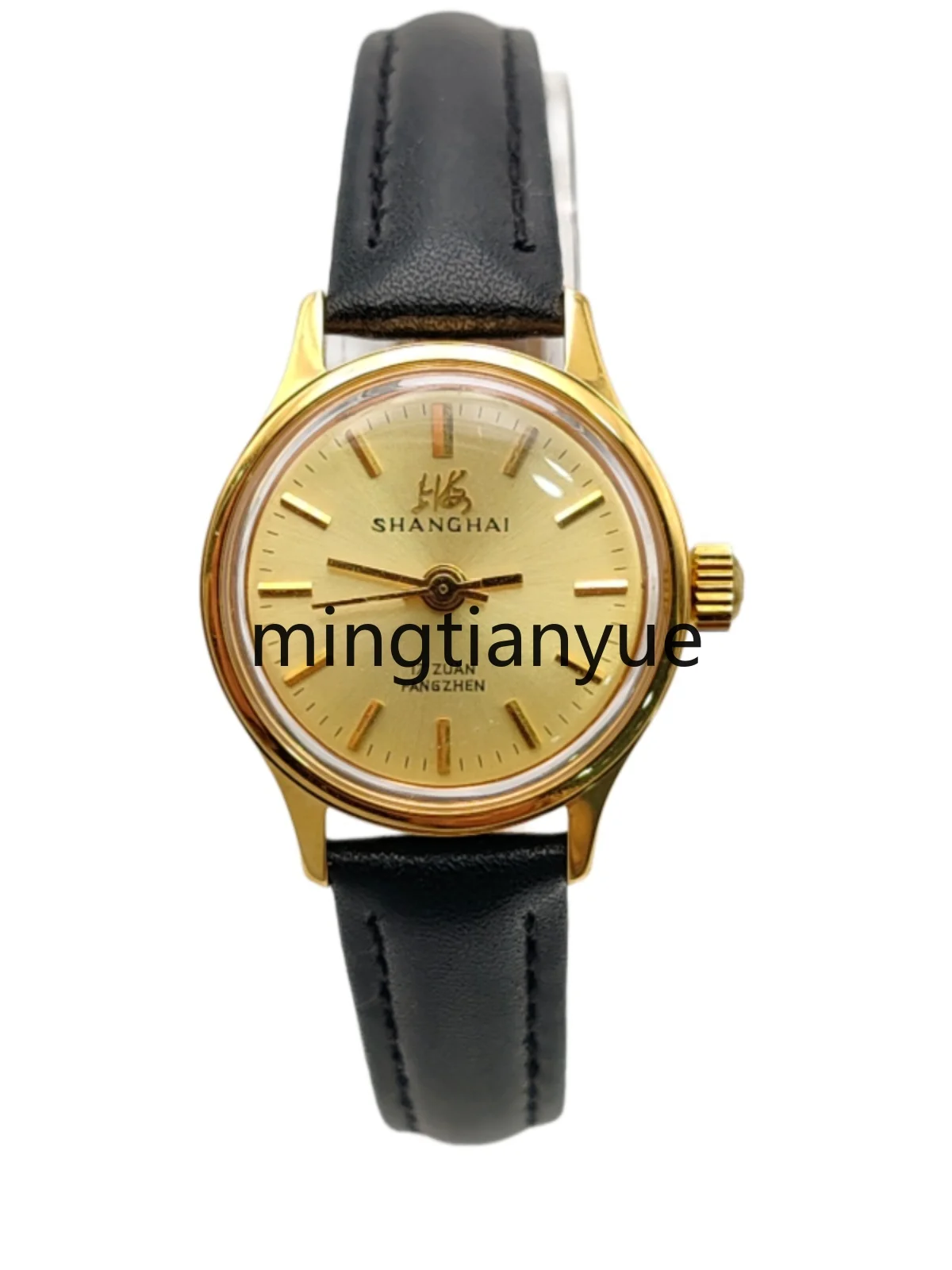 

Manual Winding Mechanical Retro Light Luxury Classic Gold Waterproof Cowhide Women's Watch Nostalgic