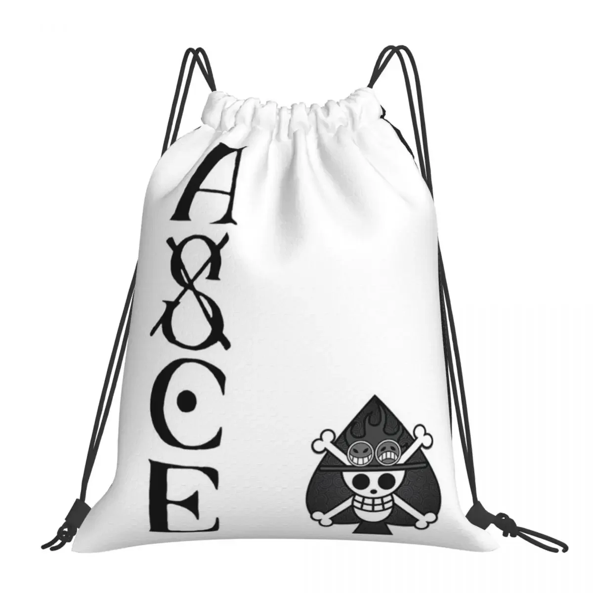 Portgas D. Ace-mochilas de Anime portátiles con cordón, bolsa de almacenamiento de bolsillo, bolsa de libros para la escuela de viaje