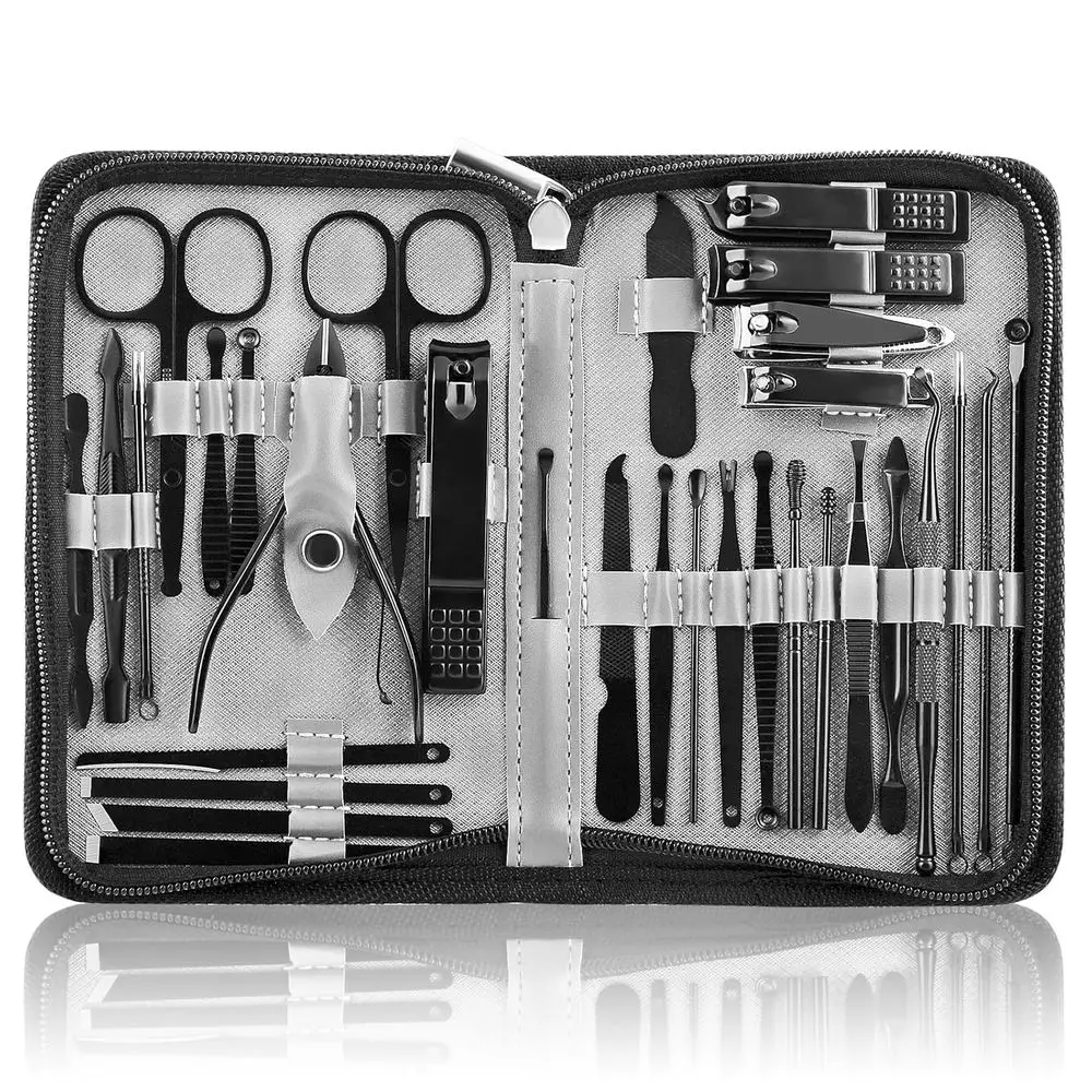 

32-Piece Professional Stainless Steel Nail Care Kit for Pedicure and Travel Grooming