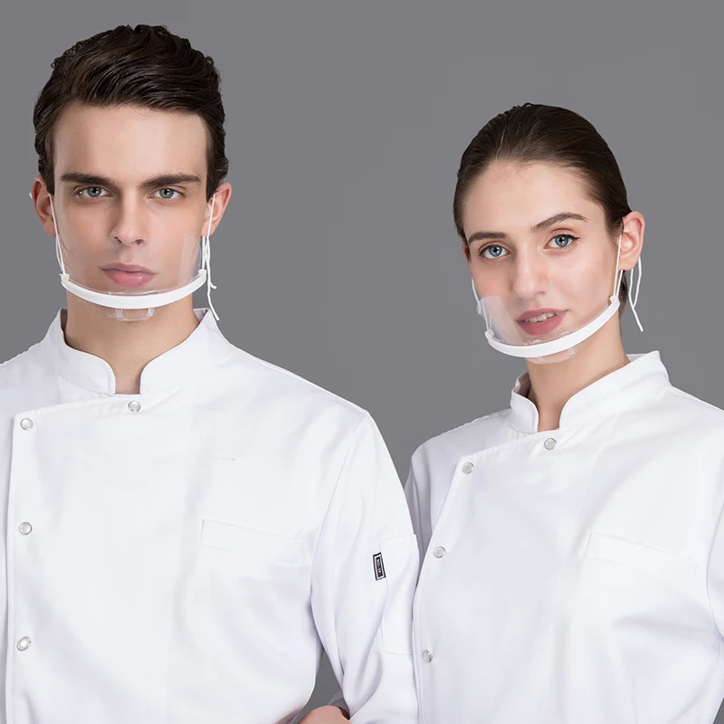 Catering transparent plastic mask health cook cake anti fog droplets restaurant masks