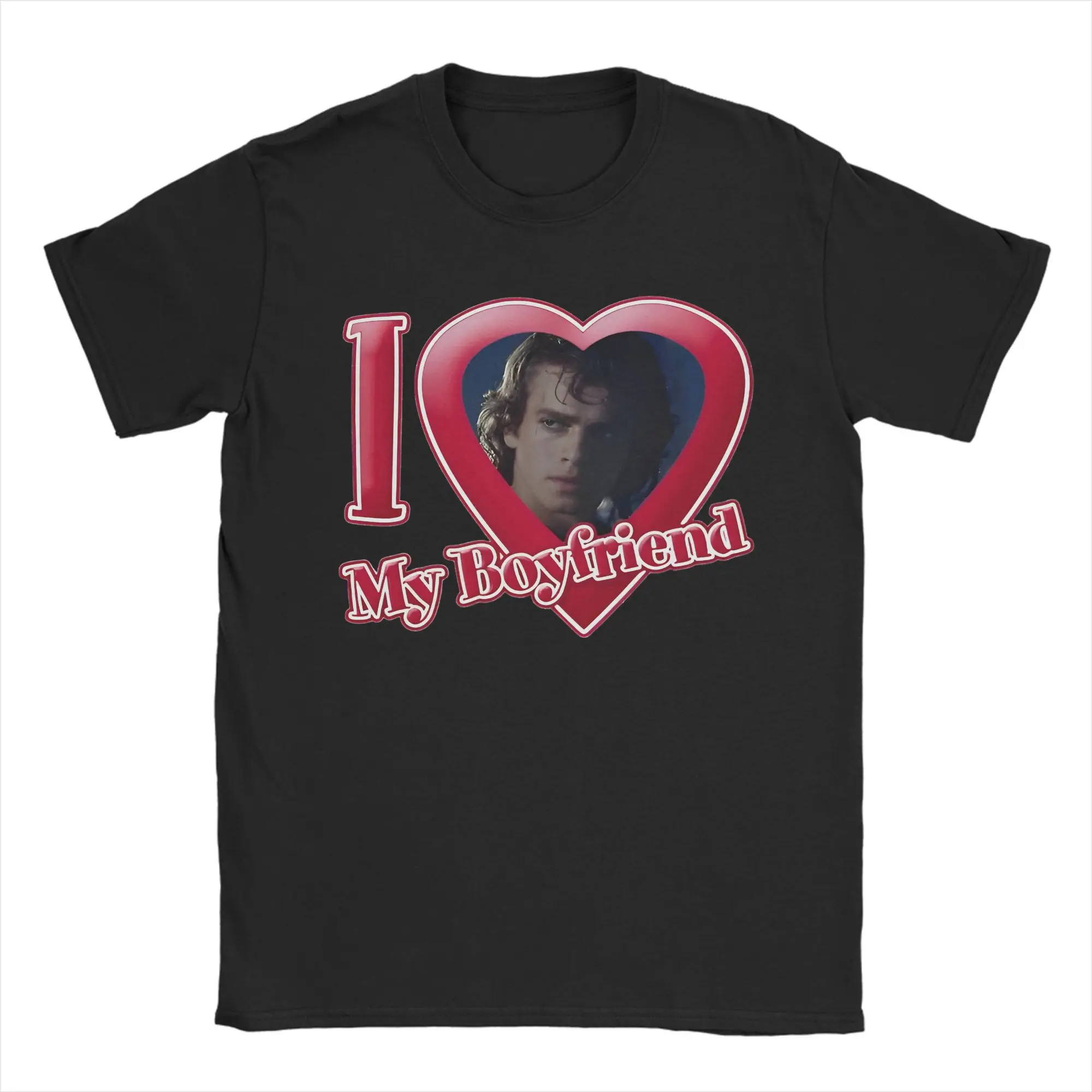 

Streetwear T Shirt Anakin Skywalker Cotton T Shirts I Heart My Boyfriend Fashion Tee Shirt for Men Beach Y2K Short Sleeve Tees