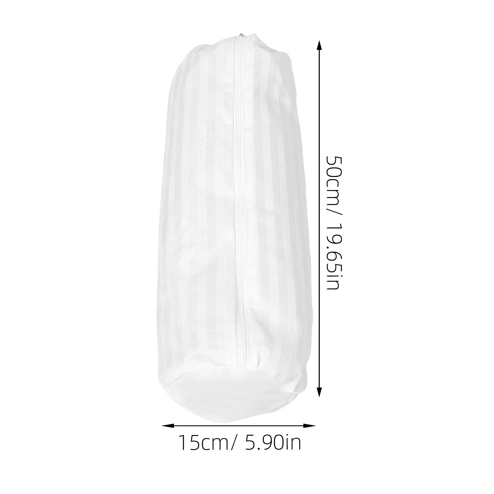 Roll Zip Pillow Sleeve Cover for Bolster Pillows Soft Breathable Cylindrical Pillow Inner Case Removable Liner Machine Washable